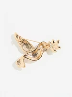 Gold Pave Dove Pin