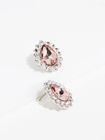 Soft Pink Teardrop Crystal Earrings