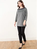 Boatneck Tunic with Contrast Trim