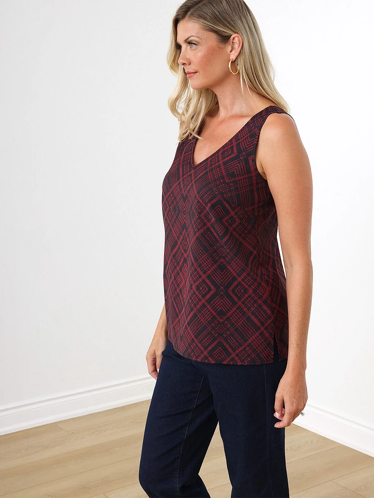 Sleeveless Double V-Neck Top