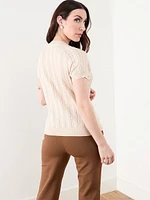 Short Sleeve V-Neck Sweater