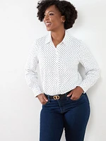 Petite Collared Button Front Shirt