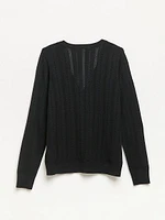 Long Sleeve Pointelle Cardigan