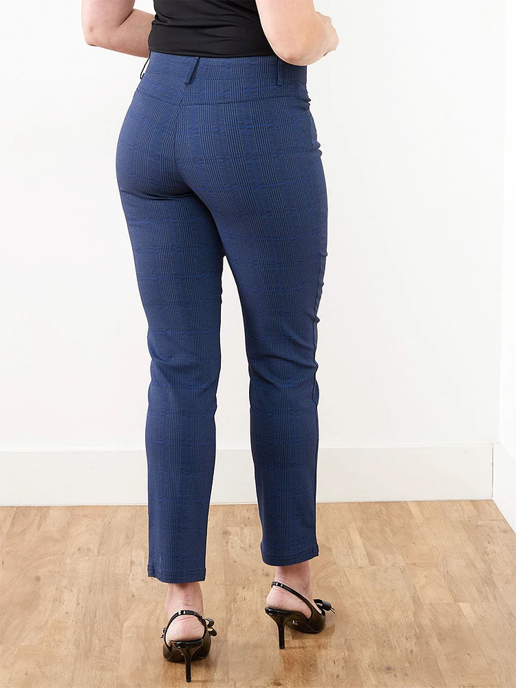 Emily Slim Leg Plaid Pant