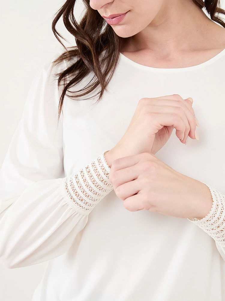 Long Sleeve Top with Decorative Cuff Detail