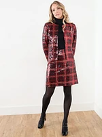 Icon Sequin Plaid Blazer