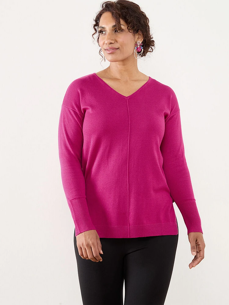 Petite Drop Shoulder Tunic Sweater