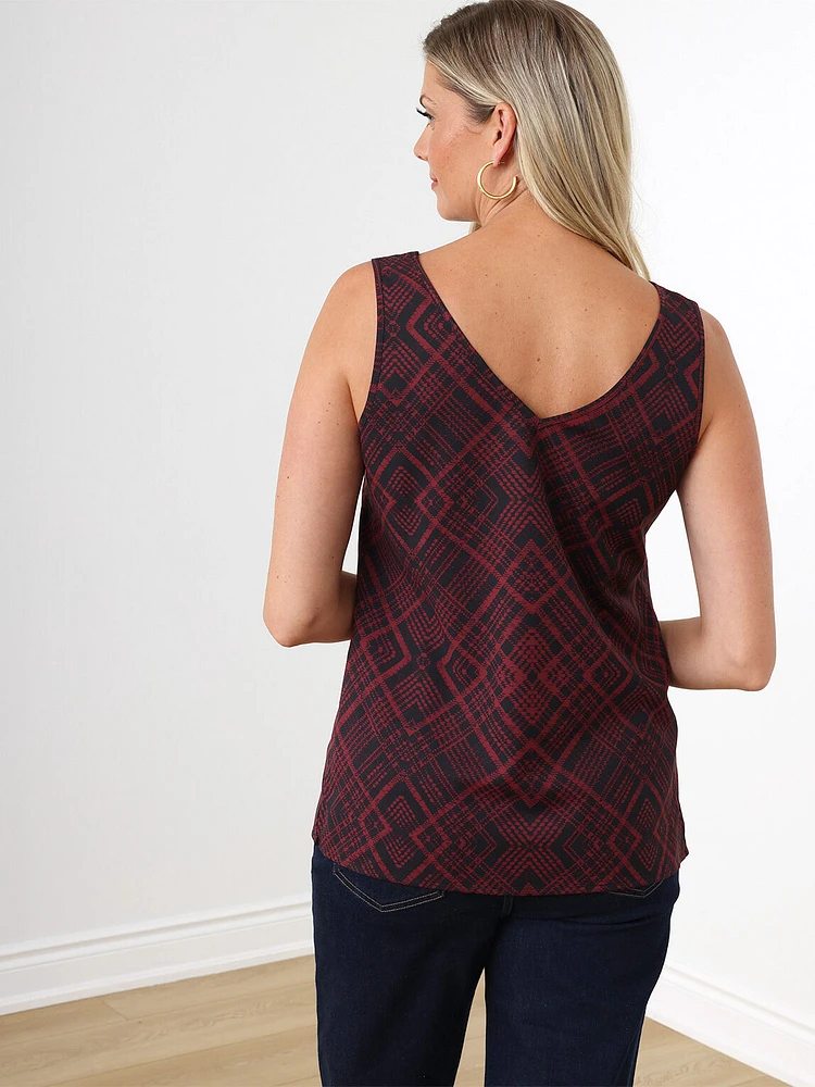 Sleeveless Double V-Neck Top