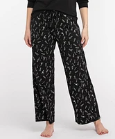 Scoop Neck Wide Leg Pajama Set