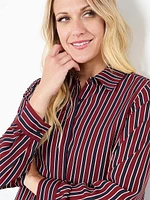 Relaxed Fit Button Front Crepe Blouse