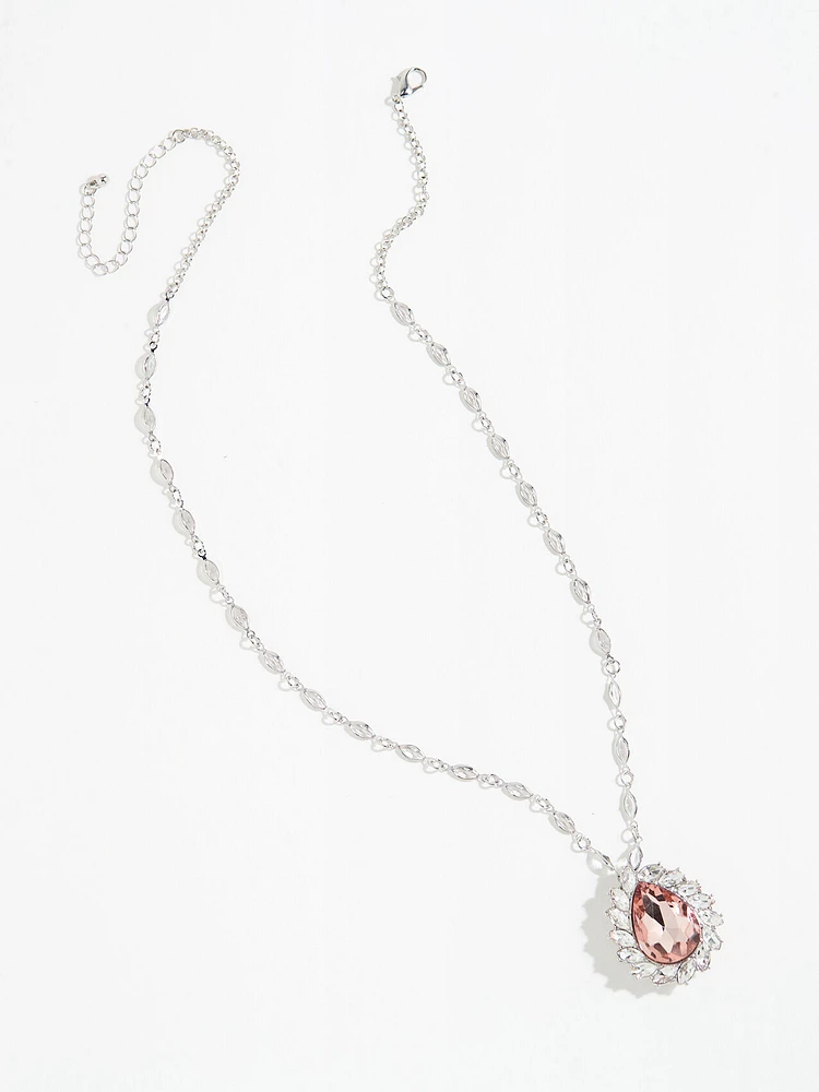 Pink Crystal Pendant Necklace