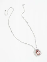 Pink Crystal Pendant Necklace