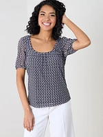 Short Sleeve Mesh Relaxed Fit Top