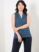 Relaxed Sleeveless V-Neck  Blouse