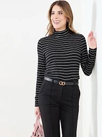 Stretch Jersey Turtleneck Top