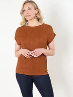 Short Sleeve Relax Fit Pleated Top