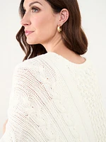 Cable Knit Poncho Sweater