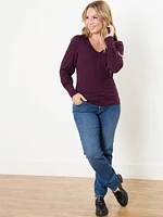 Petite Long Sleeve V-Neck Top