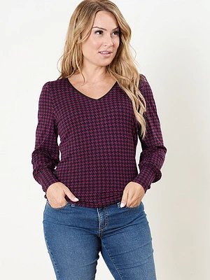 Petite Long Sleeve V-Neck Top