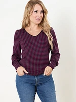 Petite Long Sleeve V-Neck Top