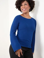 Petite Bell Sleeve Pullover Sweater