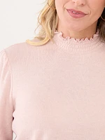 Smocked Mock Neck Top