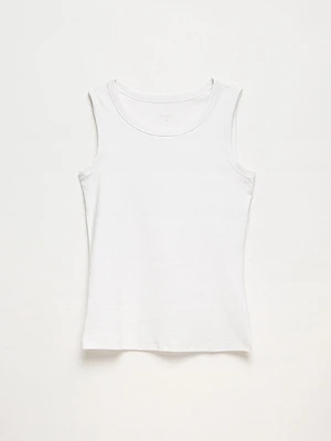 Stretch Cotton Hi-Neck Tank