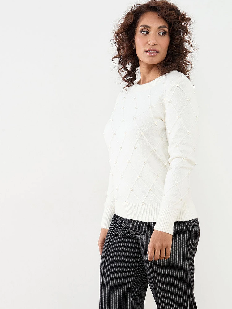 Petite Pearl Detail Sweater