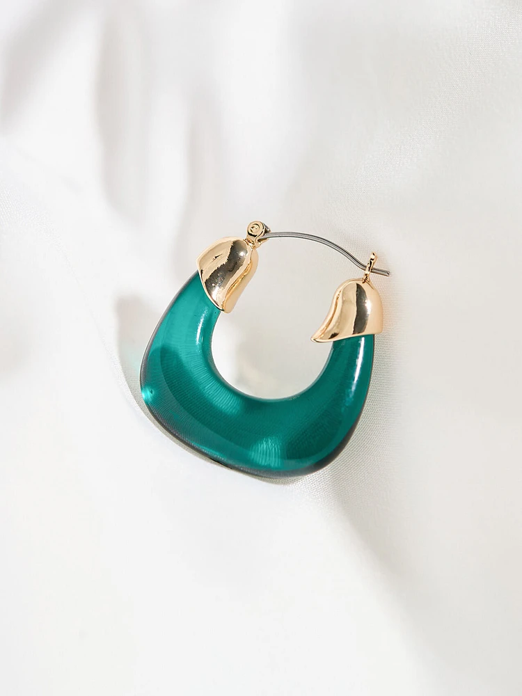 Square Lucite Hoop Earrings