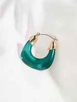 Square Lucite Hoop Earrings