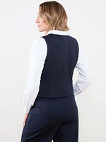 Scuba Crepe Button-Front Vest