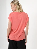 Petite Short Sleeve Scoop Neck T-Shirt