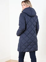 Petite Diamond Quilted Hooded Coat