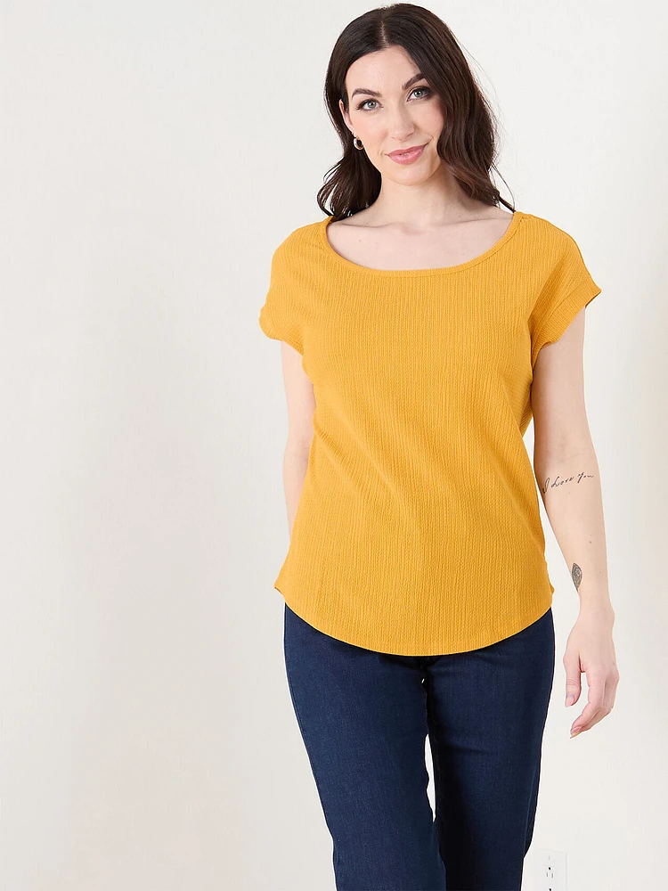 Short Sleeve Textured Top