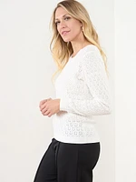 Open Knit Pullover Sweater