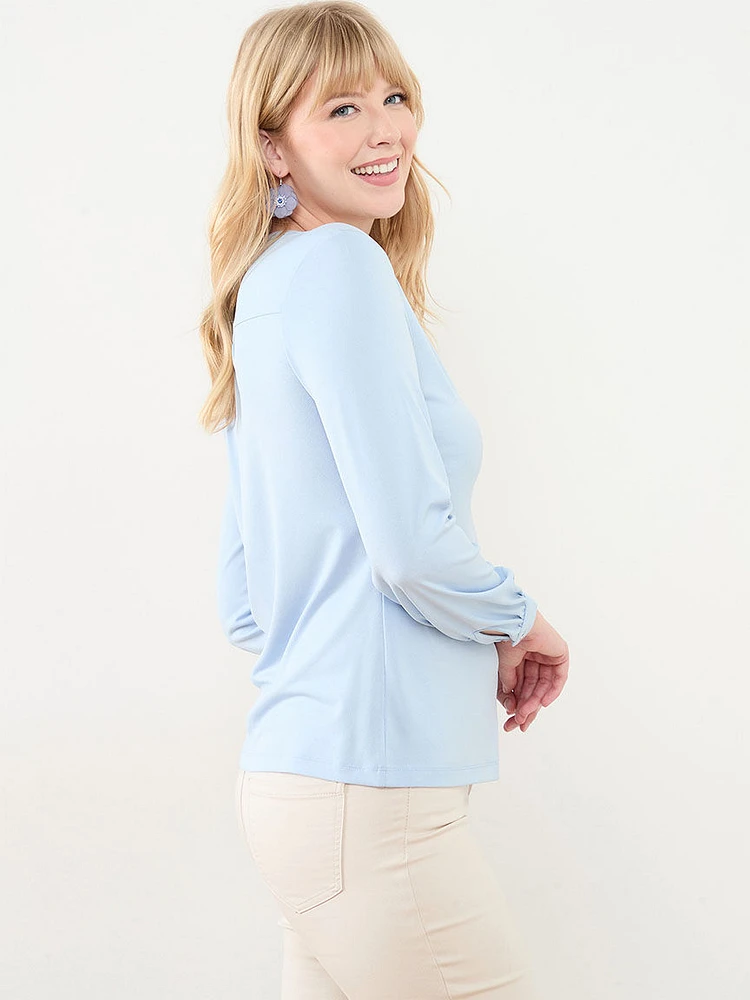 V-Neck Crepe Top