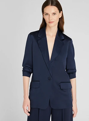 Silk Charmeuse Relaxed Blazer