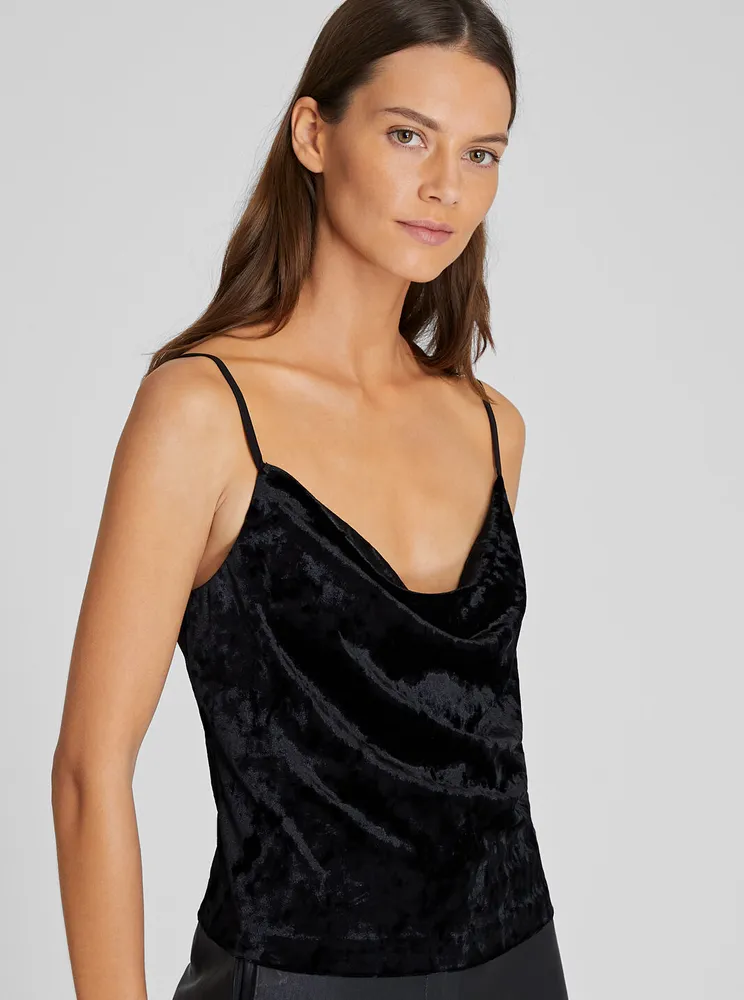 Crushed Velvet Cowl Neck Cami