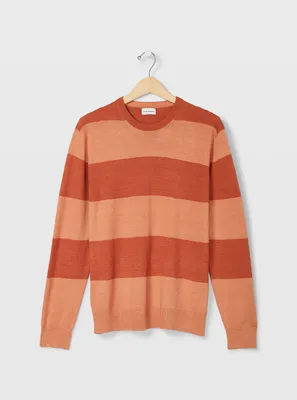 Striped Linen Crew Sweater