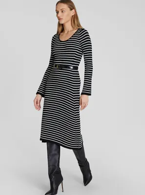 Midi Striped Sweater Dress