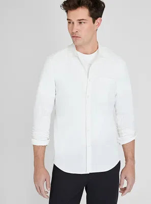 Long Sleeve Pique Oxford Knit Shirt
