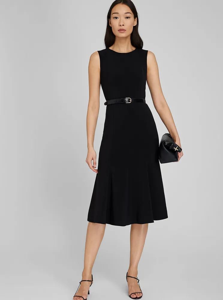 Flute Crepe Midi Dress