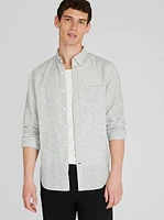 Long Sleeve Grid Linen Shirt