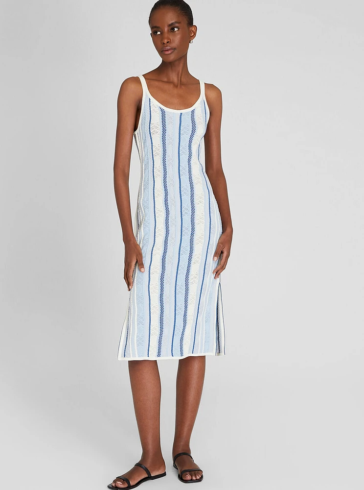 Multi-Stitch Stripe Dress