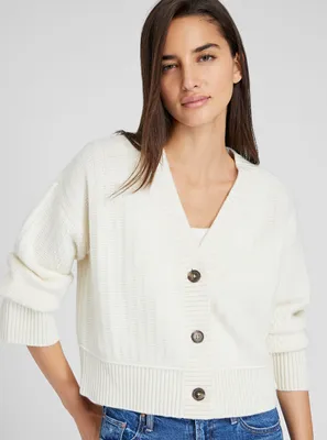 Textured Cashmere Cardigan