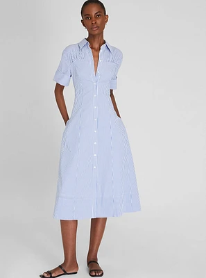 Striped Cotton Poplin Shirt Dress