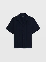 Textured Short Sleeve Camp Collar Shirt