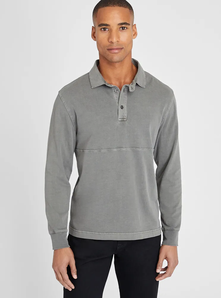 Washed Long Sleeve Rugby Shirt