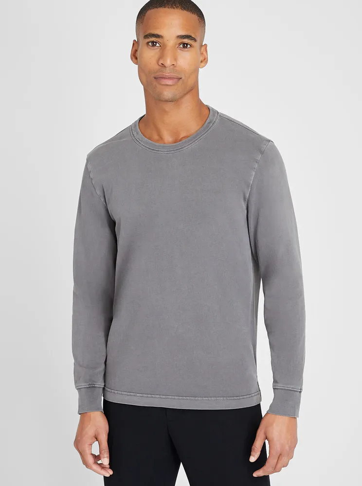 Washed Long Sleeve Crew Sweatshirt