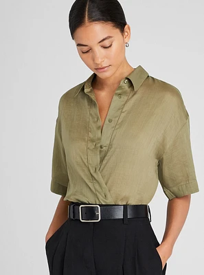 Ramie Button-Down Shirt